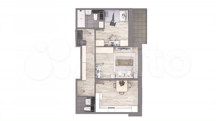 2-к. квартира, 49,2 м², 4/8 эт.