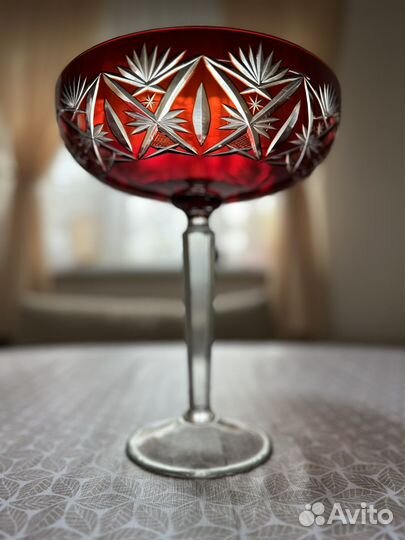 Ваза фруктовница времен СССР цветное стекло