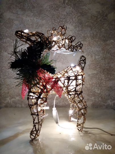 Новогодний олень с подсветкой