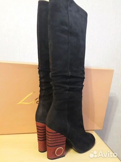 Сапоги нат.велюр и мех мутон Lisette