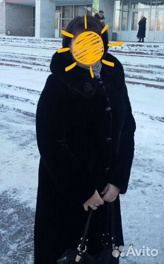 Шуба мутоновая с капюшоном