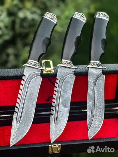 Нож охотничий из дамасской стали