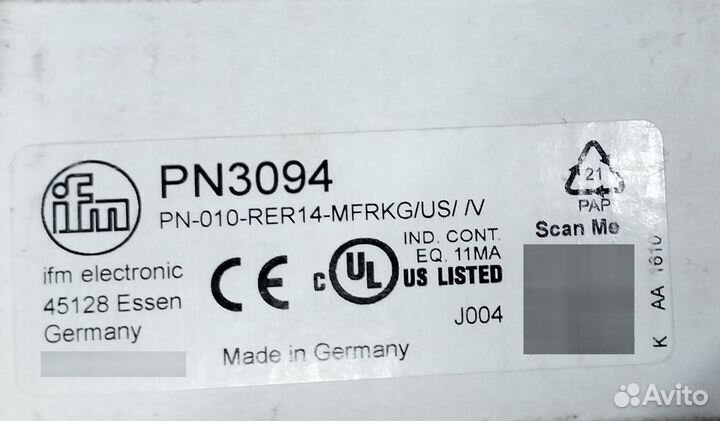 Датчик давления ifm pn3094