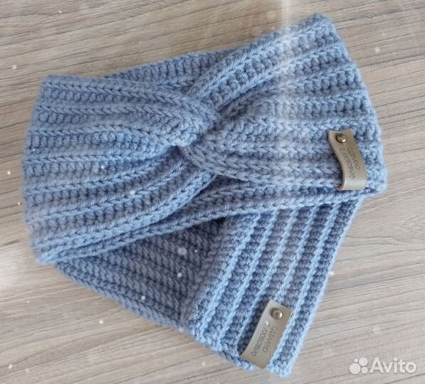 Комплект повязка на голову и митенки