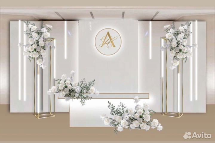 Свадебное оформление, фотозона на выпускной