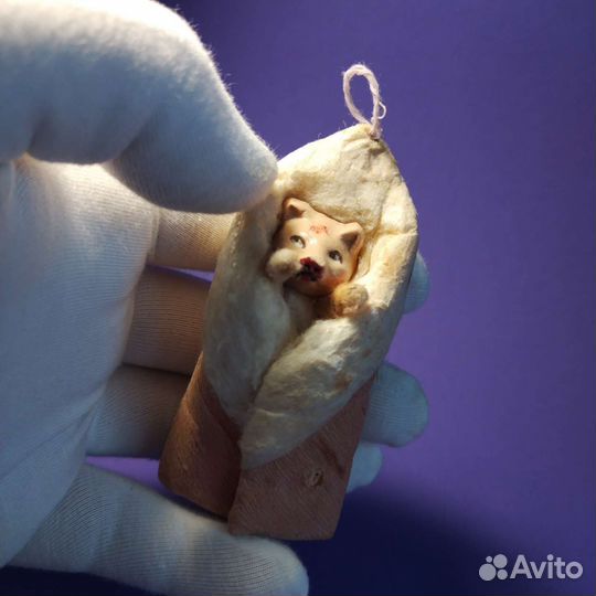 Ватная Елочная Игрушка Поросенок 1940-50е Артель