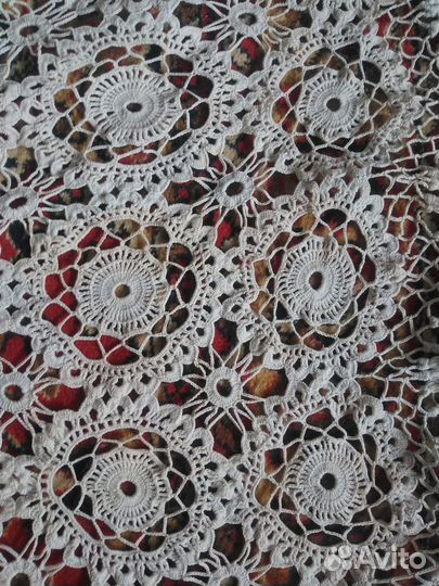 Вязаная скатерть крючком СССР винтаж