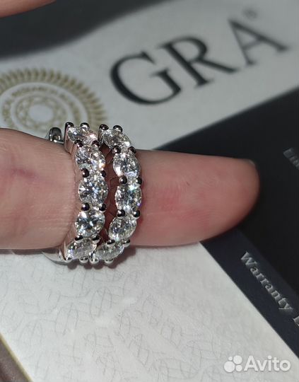 Серьги серебро с муассанитами 3 ct пара