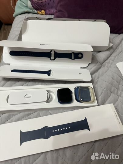 Часы apple watch 7 45 mm blue