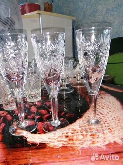 Фужеры, рюмки, стаканы хрустальные СССР