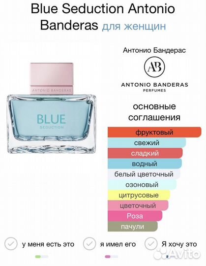 Antonio Banderas Blue Seduction For Woman парфюм