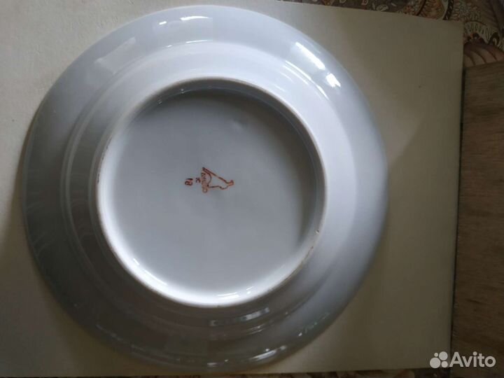 Тарелка детская медведи на велосипеде цирк Дулево