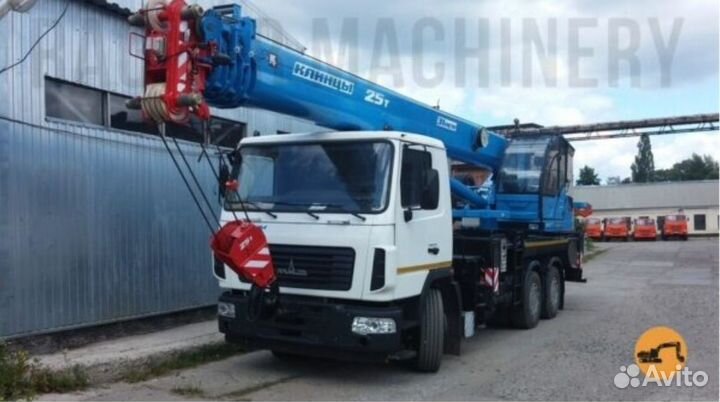 Аренда и услуги автокрана, 25 т, 28 м, с гуськом 9 м
