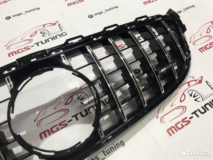 Решетка Mercedes C63AMG W205 GT style Chrome + AMG