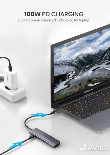 USB-hdmi концентратор Ugreen 6в1 USB 3.0 -Гарантия