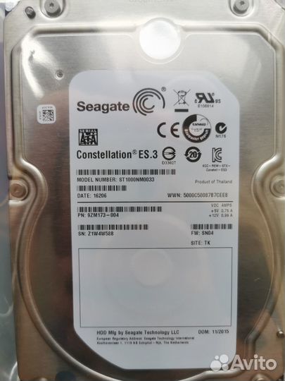 Жесткий диск Seagate 1tb 7.2k SATA 6g 3.5