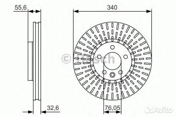 Диск тормозной передний Bosch, 0986479546