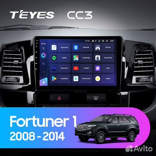 Магнитола Teyes CC3 3/32 Toyota Fortuner