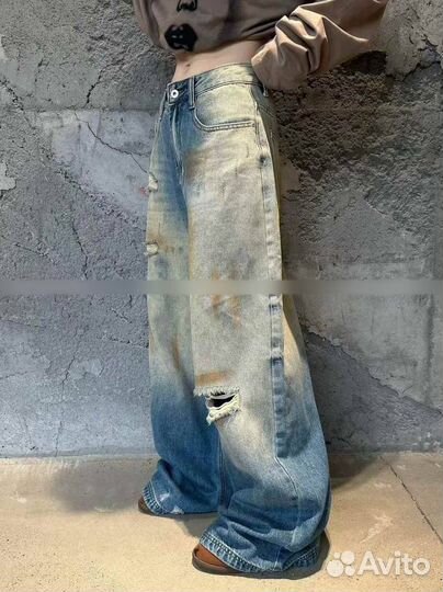 Джинсы женские крутые широкие (Корея) S M L