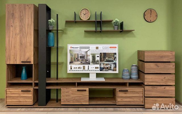 Модульная гостиная Вива невис / капучино глянец - купить в Москве по цене 43 852