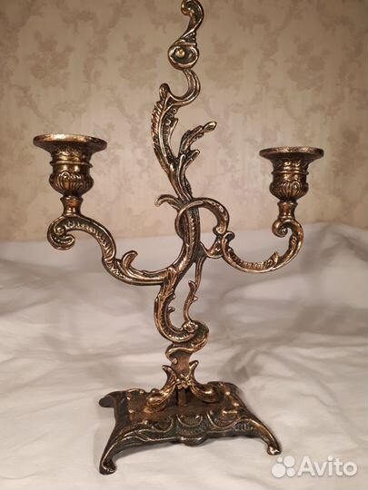 Подсвечник винтаж литьё СССР, бронза,латунь,б/у