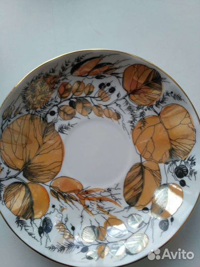 Тарелки золотой сад лфз, красное клеймо, СССР