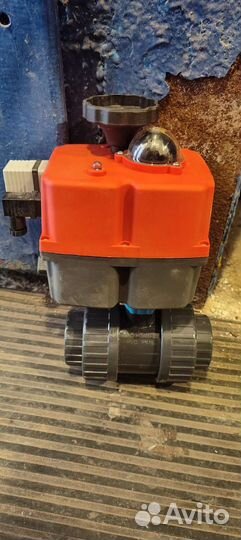 Кран шаровый с электроприводом пвх