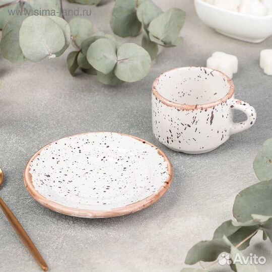 Кофейная пара Punto bianca: чашка 80 мл, блюдце d6