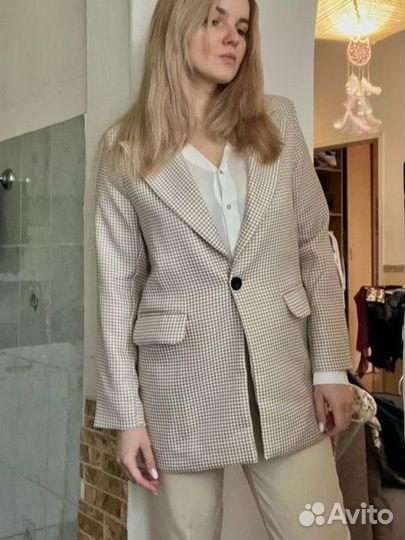 Жакет бежевый женский оверсайз новый пиджак