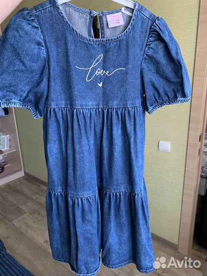 Джинсовое платье 128-134