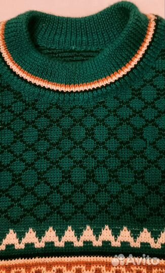 Винтажный свитер Boys Team оригинал 90-е зелёнка