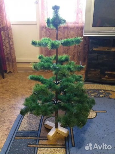 Ёлочка СССР 90 см на деревянной подставке