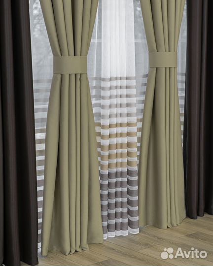 Комплект портьер блэкаут Марсель Дюна шторы