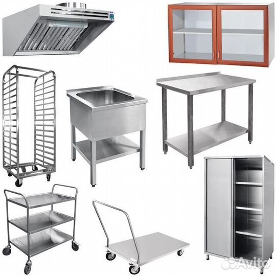 Нейтральное оборудования - столы,мойки,полки,тележ