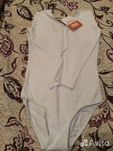 Купальник новый гимнастический белый р. 158/164