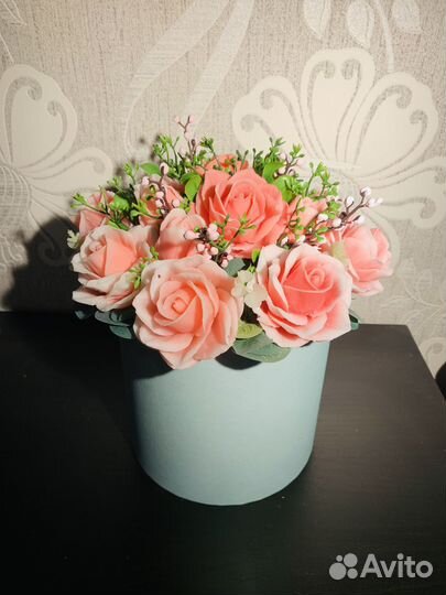 Букет роз из мыла