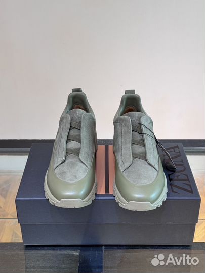 Кроссовки Ermenegildo Zegna замша кожа зелёные