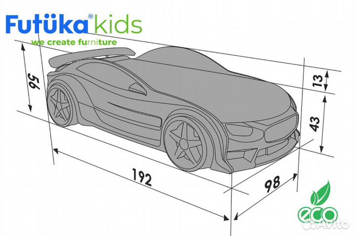 Детская кровать машина