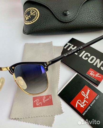 Солнцезащитные очки ray ban clubmaster пепельные