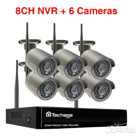 POE Комплект видеонаблюдения Techage Гарантия