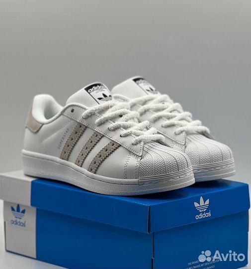 Кеды Adidas Superstar White Beige