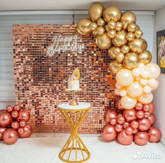 Фотозона с пайетками и шарами