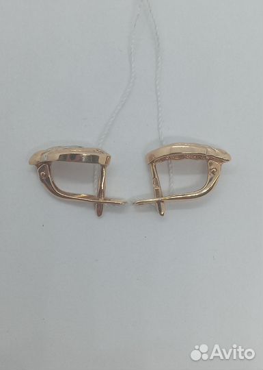 Серьги с синтетическим камнем Золото