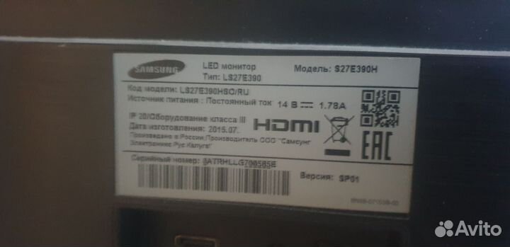 Монитор Samsung full hd 60hz