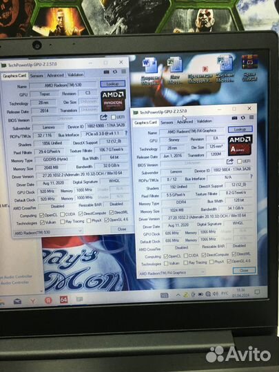 Lenovo 15.6 AMD A6/8Gb/Radeon530 2Gb/SSD 256Gb
