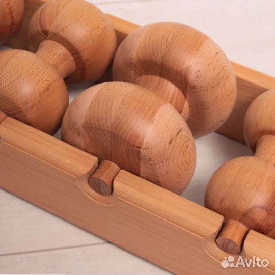 Массажер для спины Древмасс роликовый деревянный