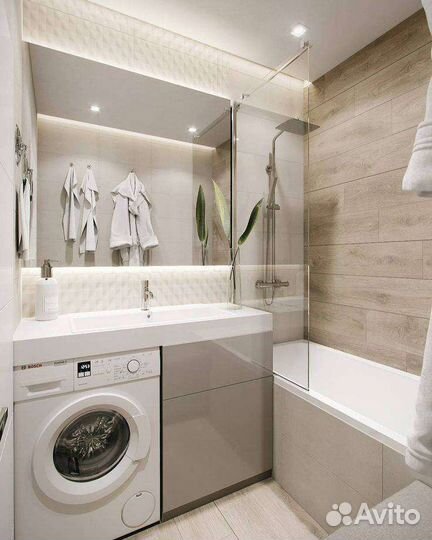 Ремонт ванной комнаты санузла под ключ