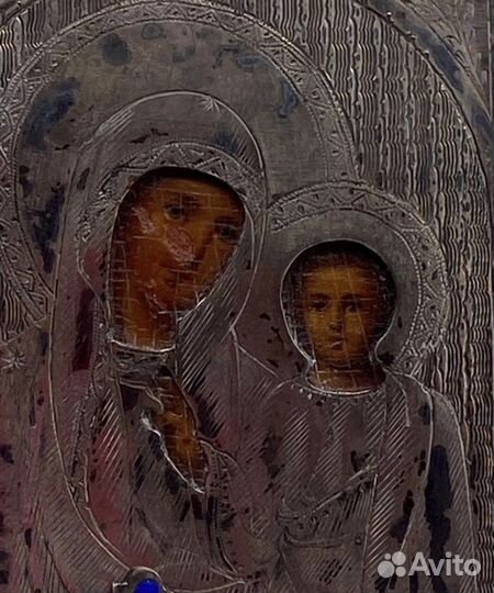 Икона Казанская Божья Матерь серебро 84 пр