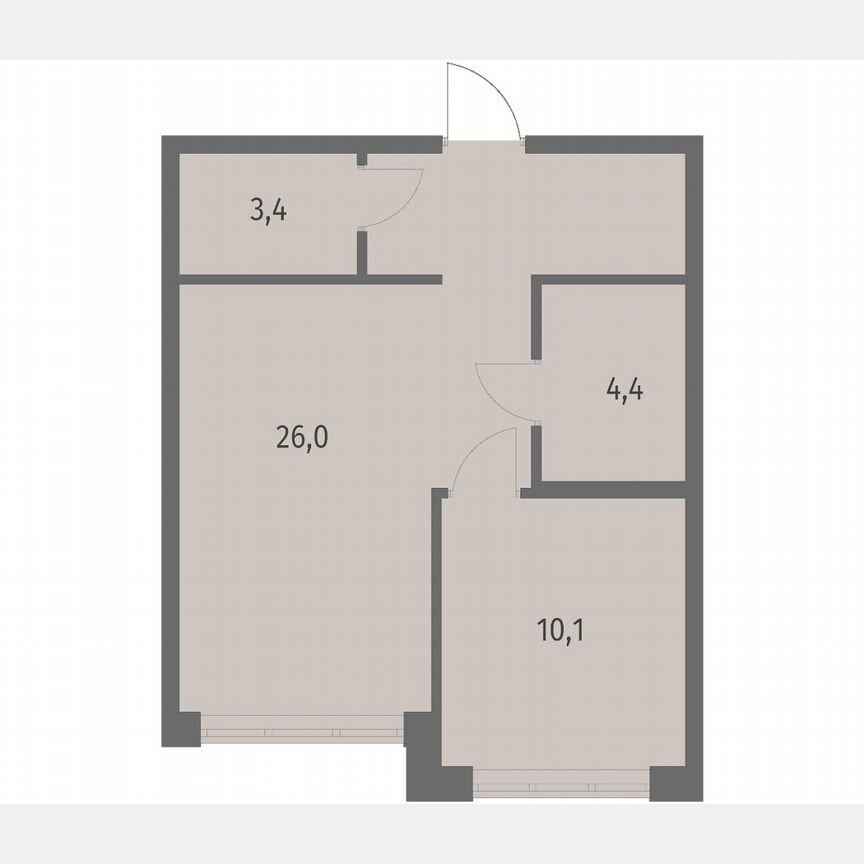 1-к. квартира, 43,9 м², 2/7 эт.