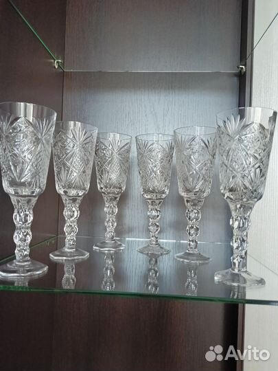 Хрустальные фужеры 6 штук